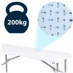 Ławka ogrodowa składana Plonos 183x28x43 cm, biała