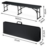 Ławka ogrodowa składana Plonos 183x28x43 cm, czarna