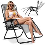 Leżak ogrodowy składany z poduszką Sofotel ChillWell szary