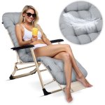Leżak ogrodowy składany z poduszką Sofotel ChillWell jasno szary