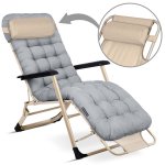 Leżak ogrodowy składany z poduszką Sofotel ChillWell jasno szary