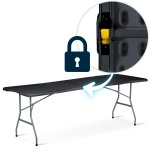 Stół ogrodowy składany Plonos 244x75x74 cm, czarny