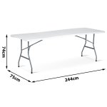 Stół ogrodowy składany Plonos 244x75x74 cm, biały