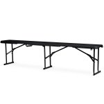 Zestaw ogrodowy składany Plonos 180x74x74 cm - 2 ławki, czarny