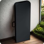 Zestaw ogrodowy składany Plonos 180x74x74 cm - 2 ławki, czarny