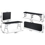 Zestaw ogrodowy składany Plonos 180x74x74 cm - 2 ławki, czarny