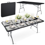 Stół ogrodowy składany Plonos 180x74x74 cm, czarny