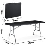 Stół ogrodowy składany Plonos 180x74x74 cm, czarny