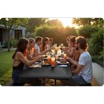 Stół ogrodowy składany Plonos 180x74x74 cm, czarny