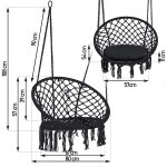 Fotel ogrodowy wiszący huśtawka BOHO czarny