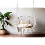 Fotel ogrodowy wiszący huśtawka BOHO beżowy