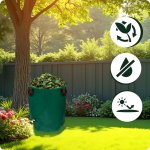 Kosz ogrodowy Plonos 67x76 cm, 272 l, zielony