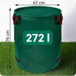 Kosz ogrodowy Plonos 67x76 cm, 272 l, zielony