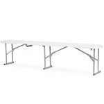 Stół kateringowy 180x74x74cm + 2 ławki PL-403 biały