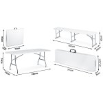 Stół kateringowy 180x74x74cm + 2 ławki PL-403 biały