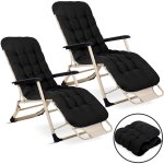 Leżak ogrodowy składany z poduszką Sofotel ChillWell zestaw 2 szt czarny