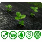 Agrotkanina Plonos 1,6x50 m + 50 szpilek, czarna