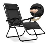 Leżak ogrodowy składany z poduszką Sofotel ChillWell Soft czarny