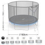 Trampolina ogrodowa 6ft/183cm z siatką zewnętrzną i drabinką Neo-Sport