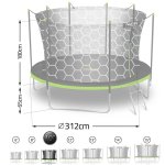 Trampolina ogrodowa 10ft/312cm z siatką wewnętrzną i drabinką Neo-Sport