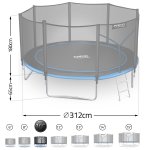 Trampolina ogrodowa 10ft/312cm z siatką zewnętrzną i drabinką Neo-Sport