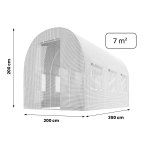 Tunel foliowy Plonos 2x3,5 m (7 m²), biały - zestaw ze sznurkiem 100 m