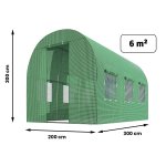 Tunel foliowy Plonos 2x3 m (6 m²), zielony - zestaw ze sznurkiem 100 m
