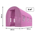 Tunel foliowy Plonos 2x3 m (6 m²), różowy - zestaw ze sznurkiem 100 m