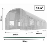 Tunel foliowy Plonos 2,5x4 m (10 m²), biały - zestaw z akcesoriami