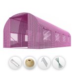 Tunel foliowy Plonos 2,5x4 m (10 m²), różowy - zestaw z akcesoriami