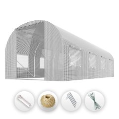 Tunel foliowy Plonos 2,5x4 m (10 m²), biały - zestaw z akcesoriami