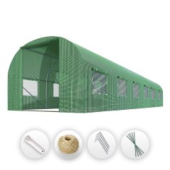 Tunel foliowy Plonos 3x6 m (18 m²), zielony - zestaw z akcesoriami