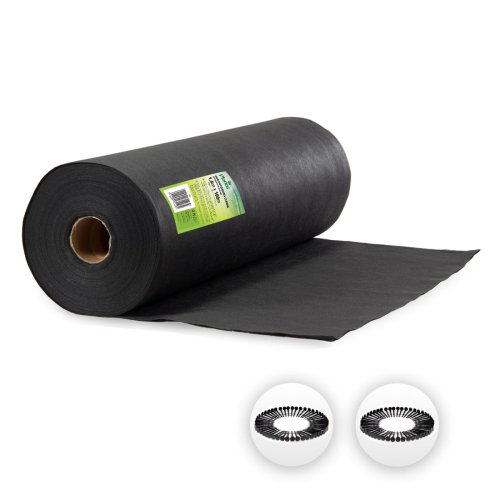 Agrowłóknina Plonos 1,6x100 m + 100 szpilek, czarna
