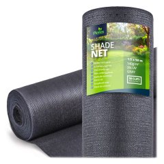 Siatka cieniująca Plonos 1,5x50 m 140 g, szara