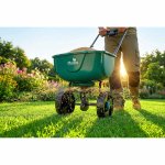 Siewnik do trawy i nawozu Plonos 27 litrów, zielony