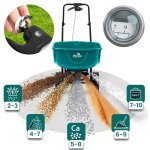 Siewnik do trawy i nawozu Plonos 27 litrów, zielony