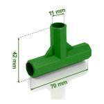 Złączki do tyczek Plonos 11x70 mm, typ-3, 4 szt., zielone